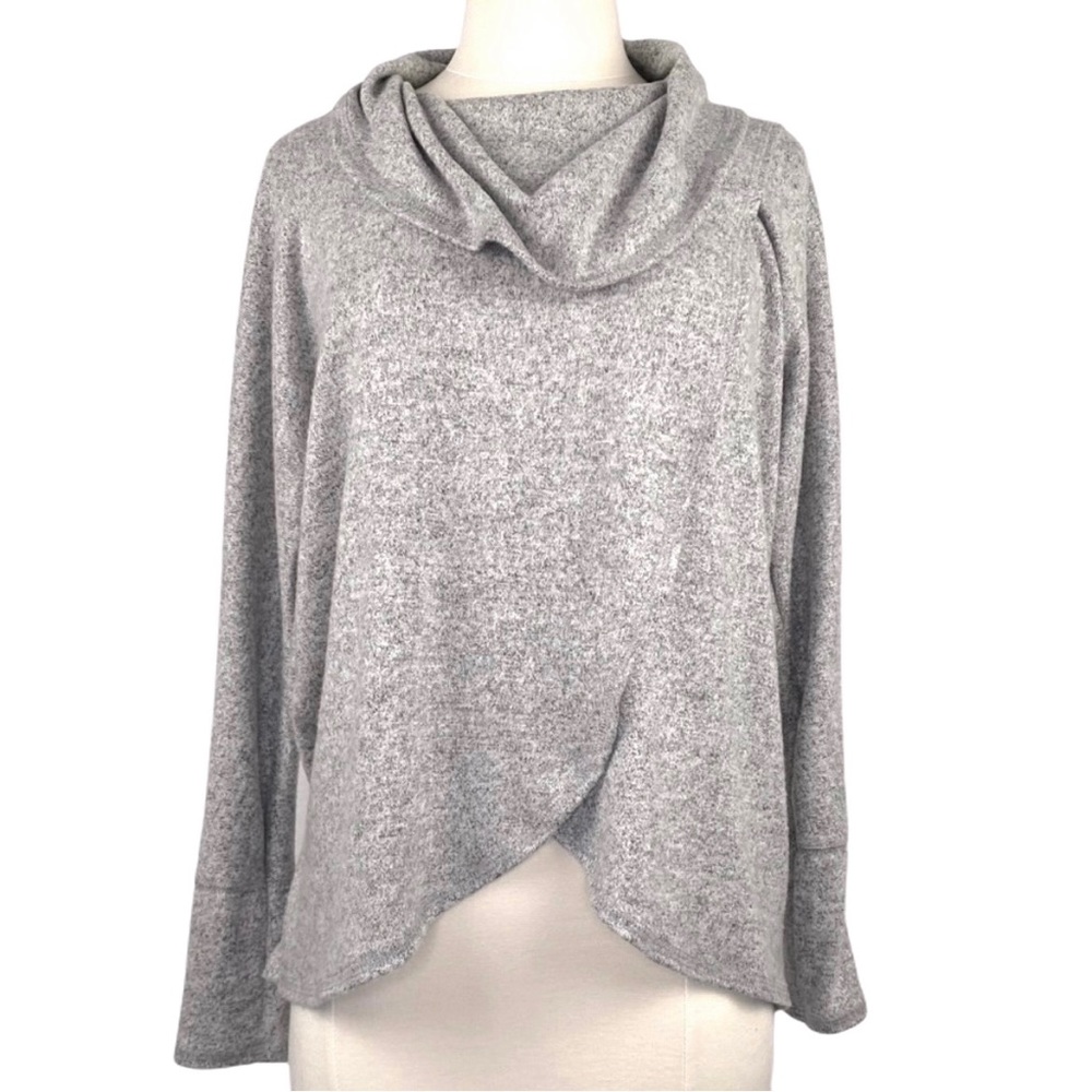 Green Envelope front faux wrap front sweater